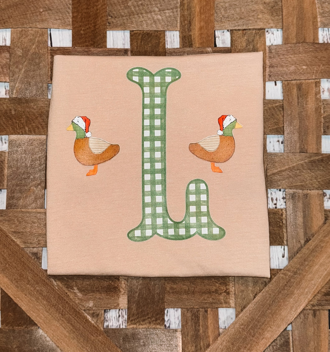 Christmas Ducks Initial- Short sleeve