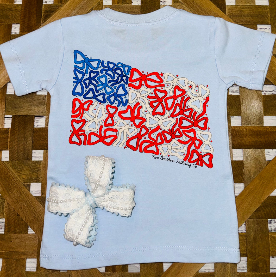 American Flag Bow Tee