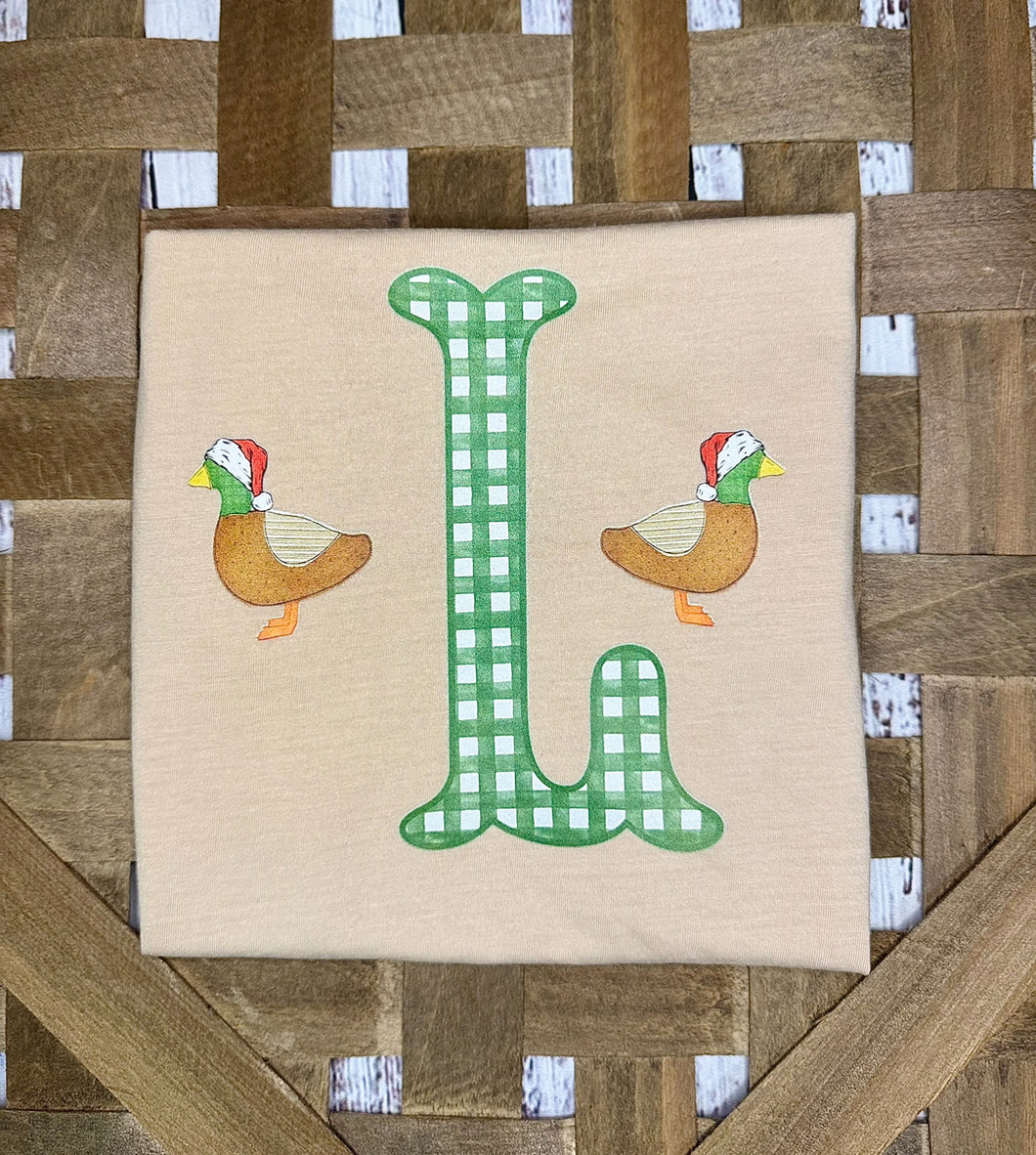 Christmas Ducks Initial- Long sleeve