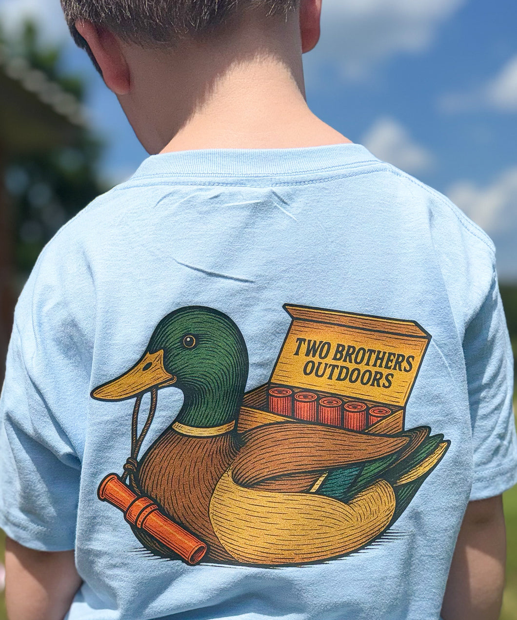 Duck Hunter Tee on light blue
