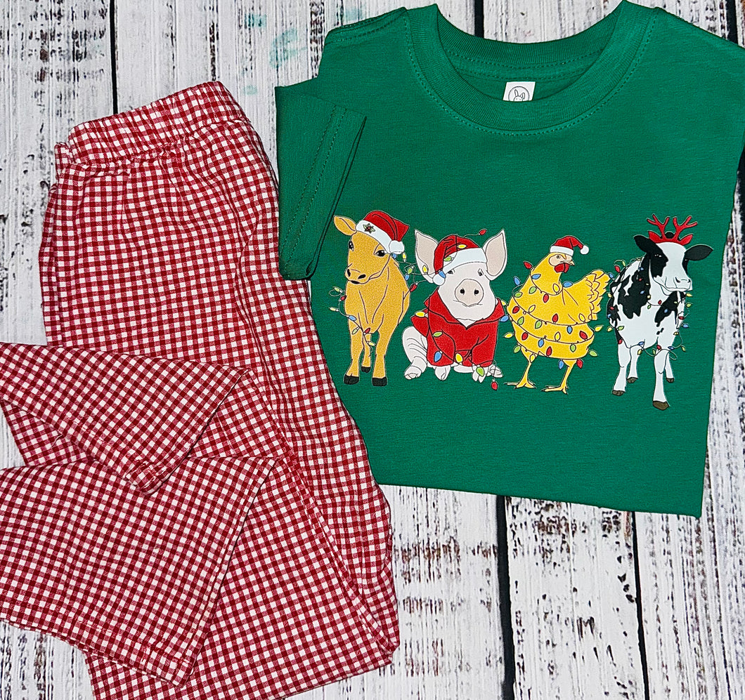 Christmas Farm Animals- Long Sleeve